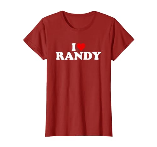 I Love Randy - Heart T-Shirt, Women, Cranberry Red, Large