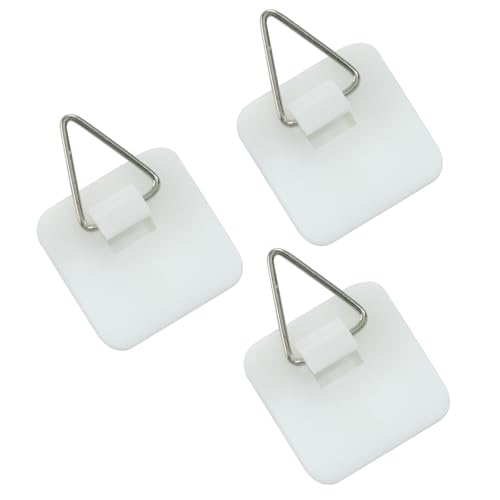 Image of Hitefu Adhesive Picture Hanger, Square, 25 Pcs | Sticky Foamboard, Without Nails, Plastic Holder, Vertical Plate Hanger