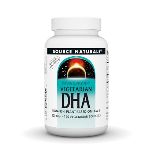 Source Naturals Vegetarian DHA with Neuromins, Non-Fish Plant-Based Omega-3, 120 SoftGels