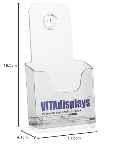 VITAdisplays® DIN lang Flyerständer (DL, 1/3 A4, 10,5 × 21 cm), transparent (NE-107)