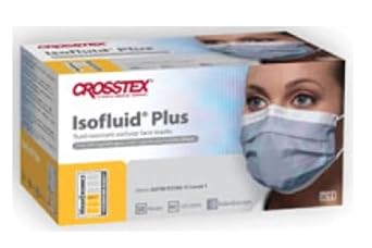 Crosstex CR-GPLUSBL Isofluid Plus Earloop Mask Blue Pack of 50