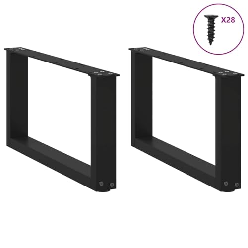 Pieds de table basse en U acier noir 70x30 meuble salon établi table d'appoint - 3