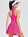 AFZ Women Pleated Tennis Skirt Set Golf Shirt Matching Athletic Skirt Outfits Two Piece Tennis Dresses Hot Pink