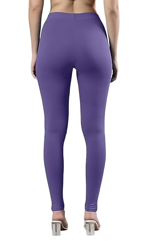 Image of ZAYANQA Combo of 2 Slim Fit Women /Girls Solid Stretchable Cotton Ankle Length Leggings with Ultrasoft Wide Elastic Waistband |Comfortable |Fashionwear|