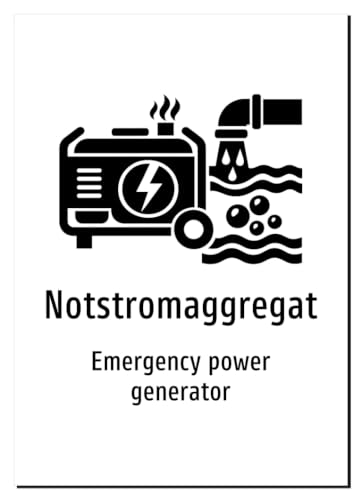 59800-DEEN-S-11 | Notstromaggregat Schild Deutsch Englisch