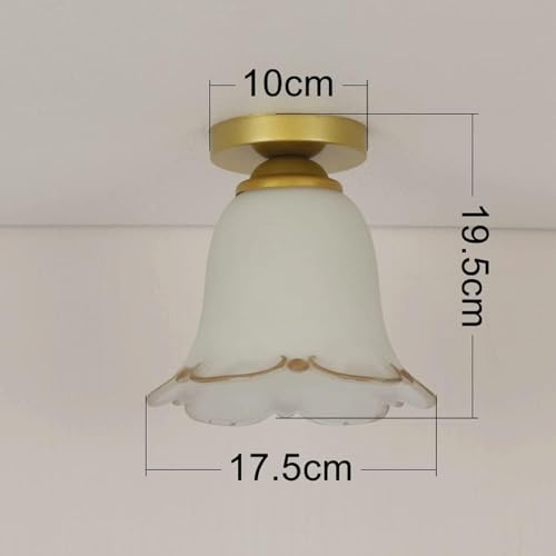 Plafonnier en verre fleur E27 idéal pour entrée et escalier - 6