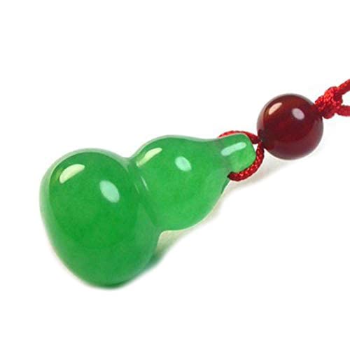 Liangliang988 Boutique - Colgante de Jade Verde malayo Natural para Hombre y Mujer, diseño de Calabaza