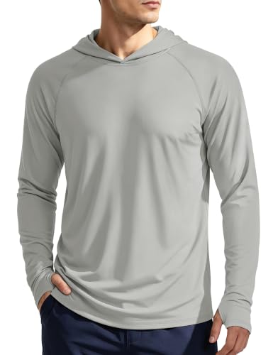 Image of KEFITEVD Men's Sun Hoodie Long Sleeve Fishing UPF 50+ SPF Quick Dry Shirts