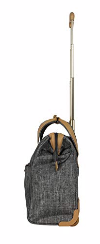Nicole Miller Underseat Luggage Collection - Small Lightweight 15 Inch Under Seat Bag - Briefcase For Women - Carry On Suitcase With 2- Rolling Spinner Wheels (Paige Silver) #TOP3
