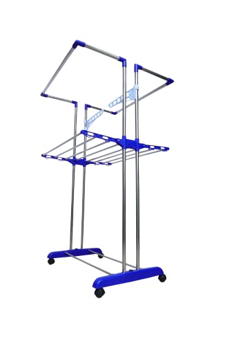 Image of Mega stand Clothes Drying Stand | Stand for Clothes Drying, Dress Hanging, and Small Cloth Drying - Your Reliable Drying Rack (Made of Stainless Steel)
