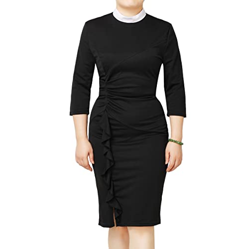 BLESSUME Catholic Church Women Clergy Pencil Dress Black Mass Dress3