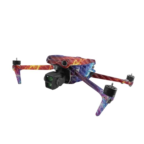Image of MightySkins Carbon Fiber Skin Compatible with DJI Air 3 - Color Lightning | Protective, Durable Textured Carbon Fiber Finish | Easy to Apply