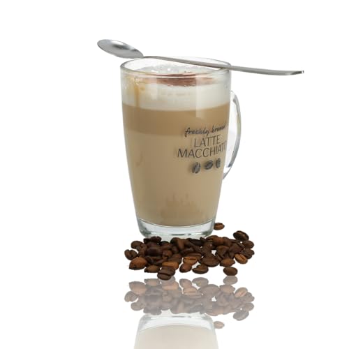 Ensemble de verres Latte Macchiato haut de gamme avec cuillères assorties