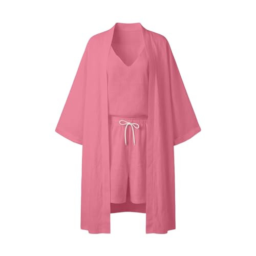 Ensemble 3 pièces avec short blanc coupe ample tenue d'été légère