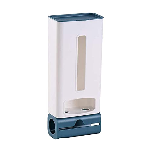 Soporte de Pared de Plástico Dispensador Bolsa, Gran Capacidad, para Cocina, Oficina, Azul Oscuro