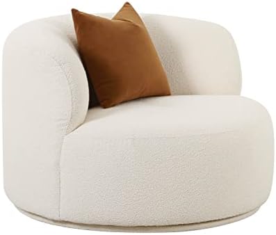 Tov Furniture Fickle Cream Boucle Swivel Chair