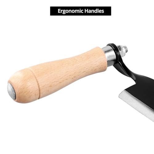 QWORK® 250 mm Zugmesser Reifmesser mit Hohe Schärfe, Gehärteter Hohlschliffklinge, Ergonomischen Holzgriffen (Gerade)