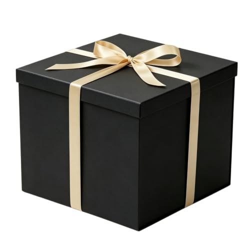 UoeRing 1 Pcs Large Gift Box Matte Black 12x12x11 Inch with Lid
