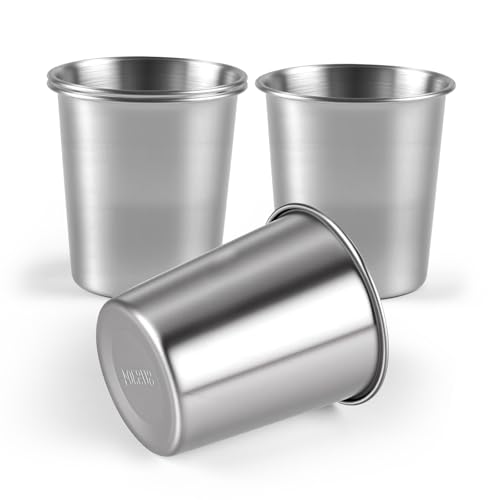 Ninsula Stainless Steel Cups 4 Pack, 8 Ounce Unbreakable Stackable