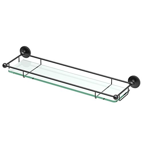 Gatco 1465Mx Premier Tempered Glass Shelf, Matte Black #TOP16