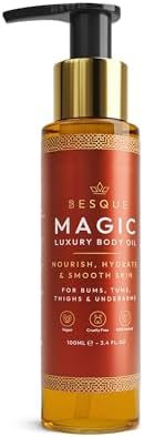 Besque Magic Body Oil, 3.4 FL OZ, After Shower Body Oil For Women, Hydrating Skin Care For Full Body That Plumps, Tightens, and Firms Skin With Natural Ingredients, Luxury Spa Gifts - Pack of 1
