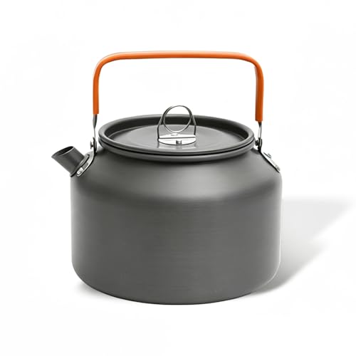 BUERPINKING Bouilloire de camping de 1,8 l - En aluminium ultra légère - Avec sac de transport et poignée anti-chaleur - Chauffage rapide de l'eau chaude -...