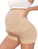 Peauty Maternity Shapewear Maternity Underwear for Under Dresses Boyshorts Panties Pregnancy Must Haves Belly Support Pregnancy Shapewear Fall Baby Shower Dress Winter Clothes (Nude L)