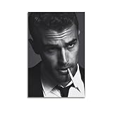 WuDLi Theo James Smoking Poster Wall Art Gifts Bedroom Prints Home Decor Hanging Picture Canvas Paintings 16x24inch(40x60cm)