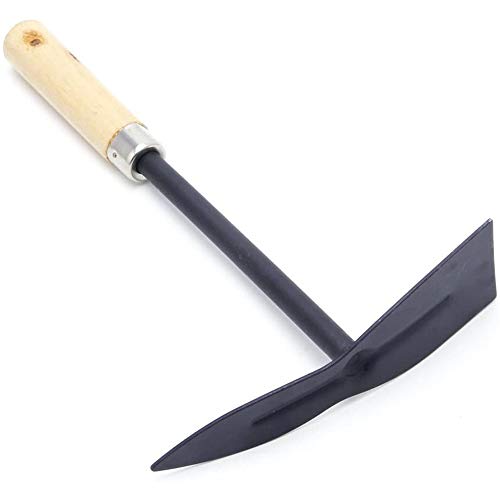DIYARTS Wooden Metal Garden Hoes, Carbon Steel Pickaxe - Heavy Duty for loosening Soil, Weeding and Digging Rust Proof