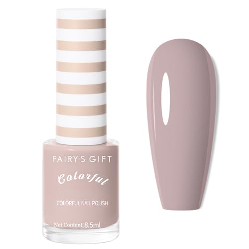 Nude Nail Polish,Quick Dry Nail Varnish,Long Lasting Milk Tea Nail Polish Nude Neutral Color Breathable No Need UV Nail Paint for DIY Nail Art Manicure at Home