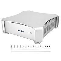 PC-Gaming-Gehäuse, HTPC ITX All Aluminium USB3.0 Small Case, Mini-Gehäuse für Desktop-Gaming-Computer und Digital Signage(Silber)