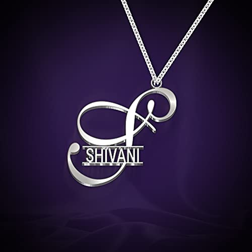 Image of Shivani Cursive Gold & Silver Name Pendant Necklace, Best Jewelry Gift for Girls.