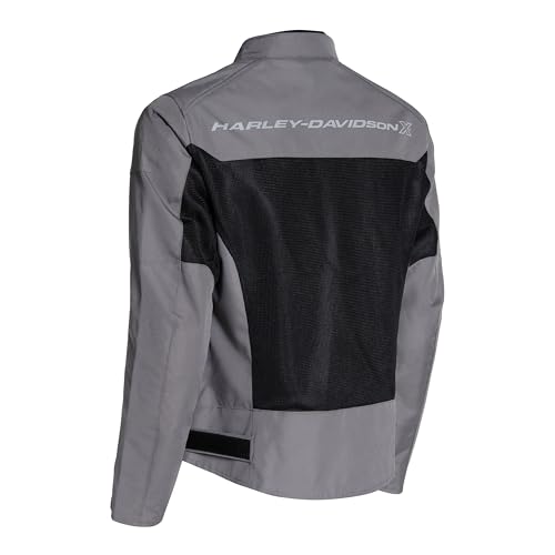 Image of HARLEY-DAVIDSON X Bold Edge Riding Jacket for Men | Polyester with Breathable Mesh Lining | Reflective Prints, Pre-Curved Sleeves & Protector Compartments | Comfortable & Stylish Motorcycle Jacket