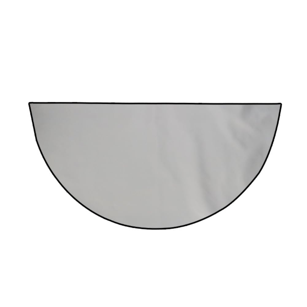 Tappetino per camino, a prova di fuoco, semicircolare, sottile, protegge pavimenti e tappeti dalle scintille, nero (50 x 100 cm)