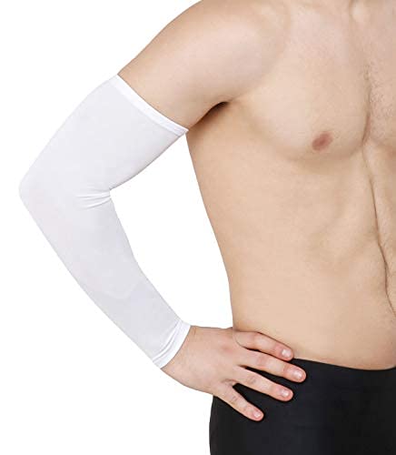 UNBEATABLE Arm Sleeves with UV Protection for Sports & Driving 1 Pair (white)