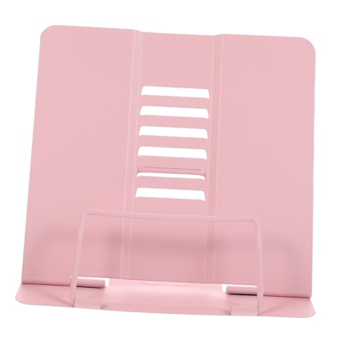 Happyyami 可調節デスクトップ読書スタンド 多機能ハンズブックラック タブレット対応書見台 学習用視力保護読書ホルダー ピンク