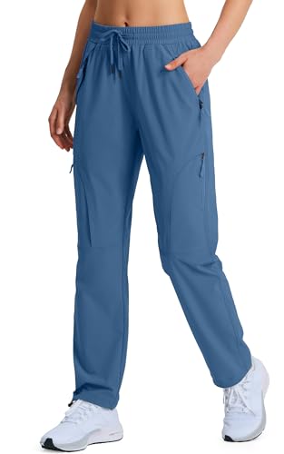 Women's Hiking Pants Quick Dry Lightweight Cargo Pants UPF 50 Water Resistant Zipper Pockets for Golf Travel Work Camping