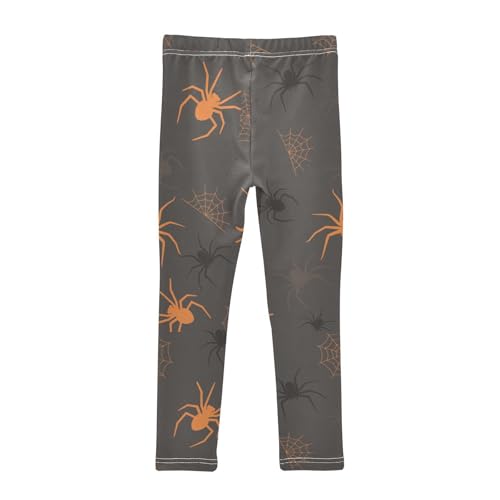 Orange Spider Girls Leggings,Workout Leggings for Girls Toddler Athletic Legging Size for 3-10T2