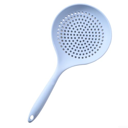 Cuchara de silicona profesional para cocinar, cabezal grande para un colado óptimo, fácil de mantener y limpiar (azul)