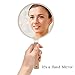 YEAKE Hand Held Mirror with Handle for Makeup,Small Cute Wood Hand Mirror for Shaving with Hole Hanging Single-Sided Portable Travel Vanity Mirror for Men&Women(Round)