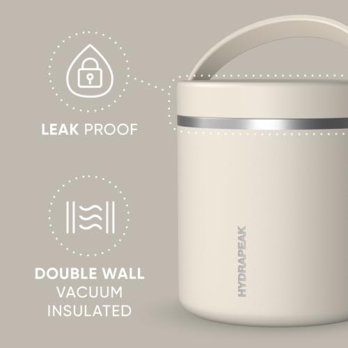 Image of Hydrapeak 25oz Stainless Steel Vacuum Insulated Food Jar | Kids Jar for Hot Food and Cold Food, Wide Mouth Leak-Proof Soup Jar for Adults, 10 Hours Hot and 16 Hours Cold (Stone)