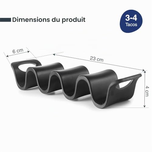 LACOR - 63283 - Porte-Tacos, mélamine, 3-4 Tacos, Design ondulé, rainures en V, ne Convient Pas à la Cuisson, résistant, ne Convient Pas au Micro-Ondes, empilable, sans BPA, 23x6x4 cm – vue 2