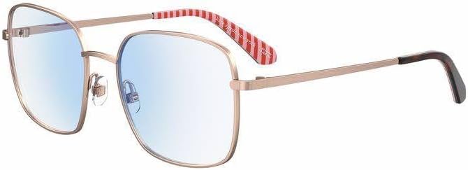 kate spade new york Women's Salome/BB Rectangular Prescription Eyewear Frames, Red Gold R/Blue As, 52mm, 17mm