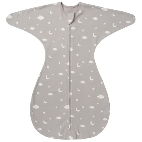 Image of ZIGJOY Swaddle Sleep Sack 6-12 Months, 1.0 Tog Cotton Baby Swaddle Blanket