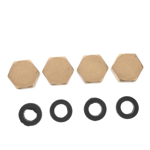 BESTonZON 4Pcs Brass Pipe Fitting Caps Female End Caps for Water Pipes Leakproof Design for Radiators and Valves Multipurpose Plumbing