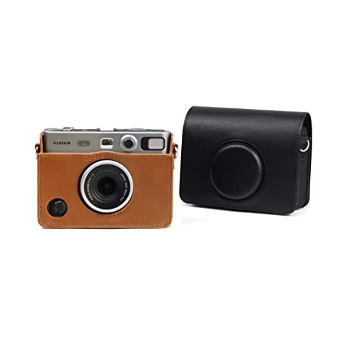 Image of Breatoi Protective Camera Case for Mini EVO Horizontal PU Leather Bag with Adjustable Shoulder Strap-Brown