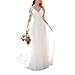Findlovewedding Brautkleider für Braut 2019 mit Spitzenapplikationen - Wei - 46
