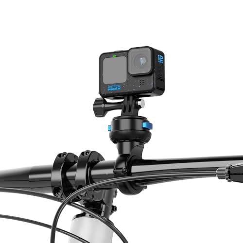 SUREWO Magnetische Schnellspann-Lenker-Fahrradstangenhalterung, Motorrad-Lenkerklemmhalterung mit stoßdämpfender Basis, kompatibel mit GoPro Hero 13/12/11/10/9/8/7, DJI Osmo Action 5 Pro/4/3 und