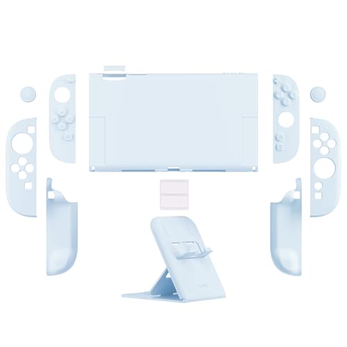 Image of PlayVital Hard Case for Nintendo Switch 2 with Extra Stand & Thumb Grip Caps | Split Design, Dockable Protective Full-Body Shell Cover for Nintendo Switch 2 | Solid Color Series, Heaven Blue