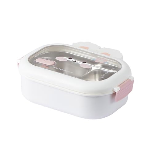 Zkbszn Tableware,Lunch Box With Lovely Rabbits Designs User Friendly Rabbits Stainless Lunch Organizers Spill Proof Food Storage Holders